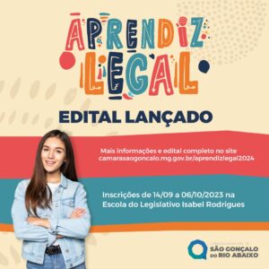 Leia mais sobre o artigo CÂMARA DE SÃO GONÇALO DO RIO ABAIXO PUBLICA EDITAL PARA O PROGRAMA APRENDIZ LEGAL