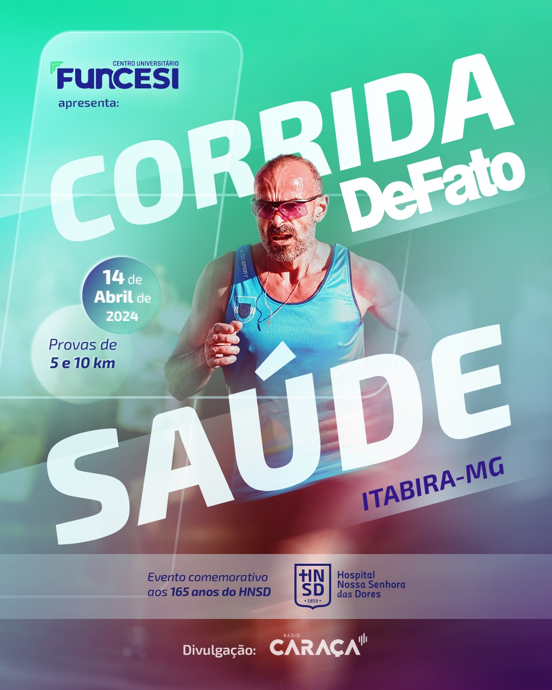 Leia mais sobre o artigo Vem aí a Corrida DeFato Saúde – HNSD 165 anos: Celebração Esportiva em Itabira