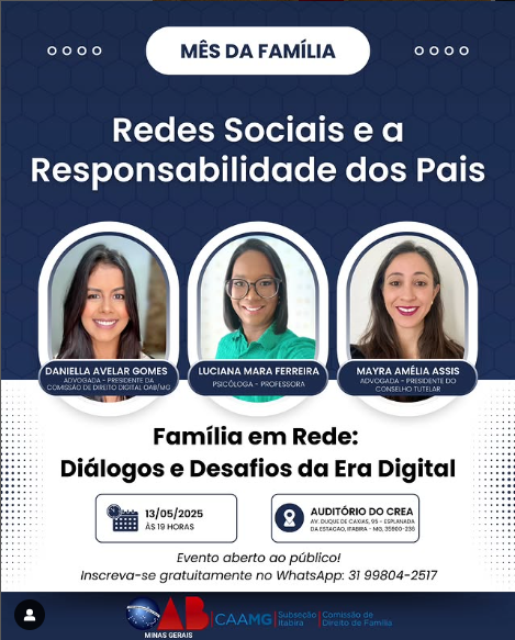 No momento você está vendo Família, Redes e Responsabilidade: OAB Itabira promove palestra sobre os desafios da parentalidade na era digital