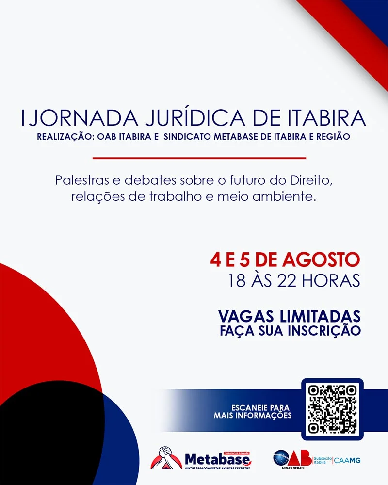Leia mais sobre o artigo I Jornada Jurídica de Itabira terá participação do ministro do STF André Mendonça