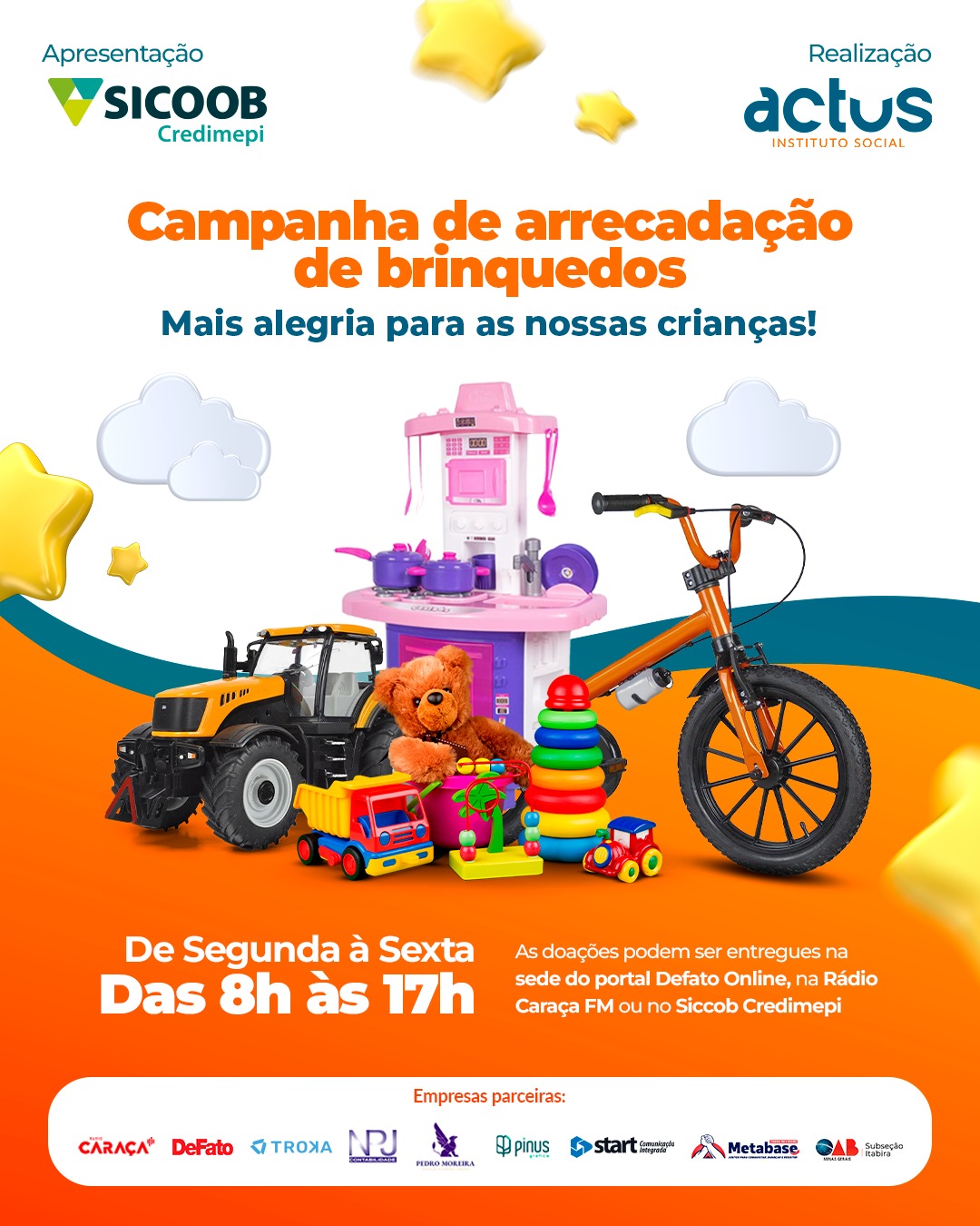 Leia mais sobre o artigo Instituto Social Actus inicia campanha para arrecadação de brinquedos em Itabira