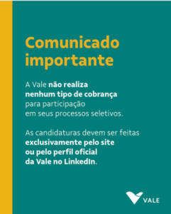 Leia mais sobre o artigo Vale alerta sobre golpes em processos seletivos e reforça uso de canais oficiais