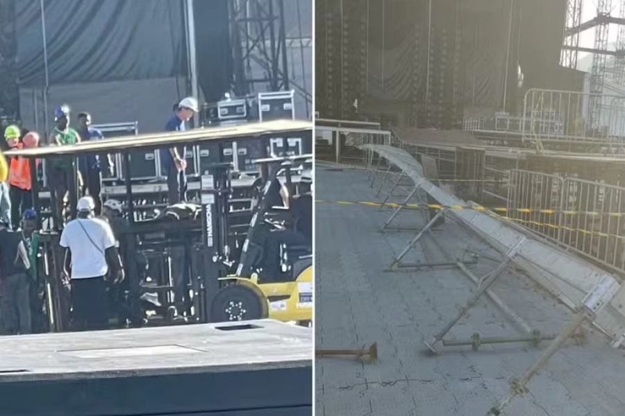 Trabalhador morre durante montagem de palco para show de Shakira em Copacabana