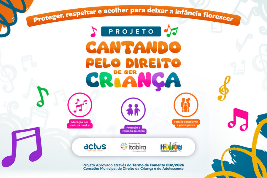Projeto “Cantando pelo Direito de Ser Criança” lança mascote oficial e chega às escolas municipais de Itabira em outubro